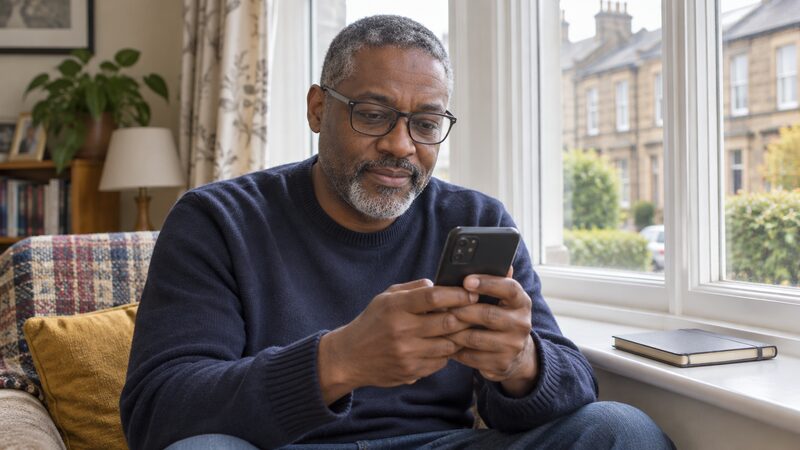 A person checking a buy now pay later provider's details on the FCA Register on a phone