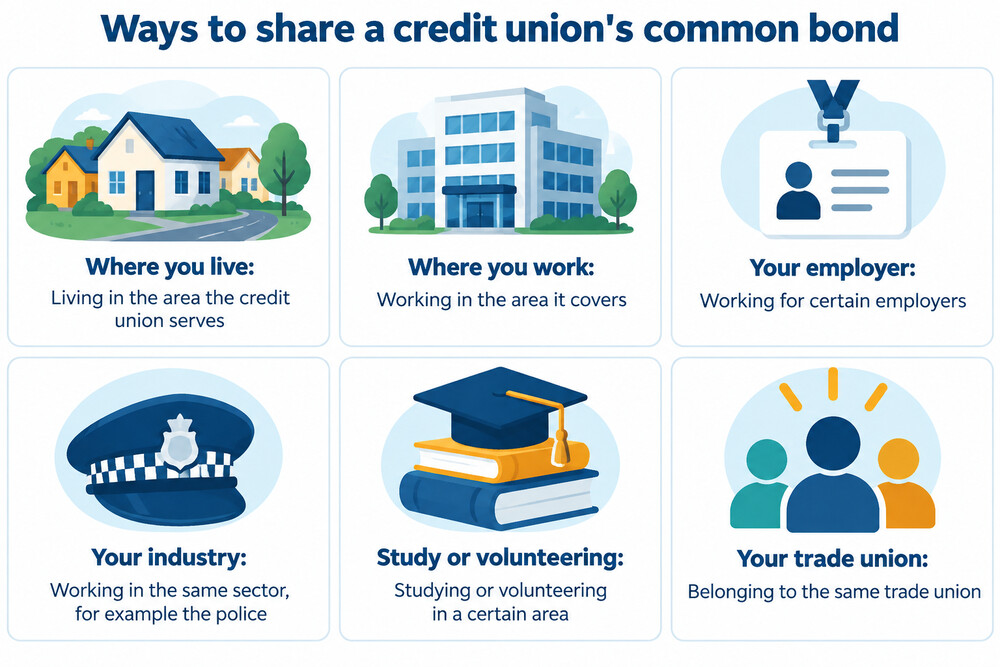 Documents you may need to show to join a credit union, such as a passport, driving licence and a recent bill