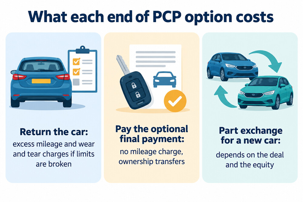 How the three end of agreement options differ in what they cost