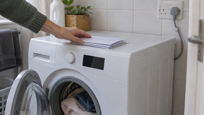 A washing machine and household bills, the kinds of essentials NILS loans paid for