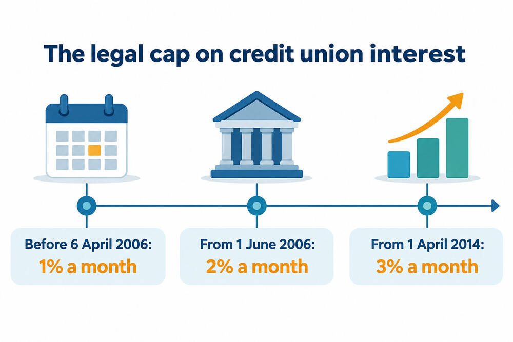 How the maximum interest a credit union may charge has risen since 2006