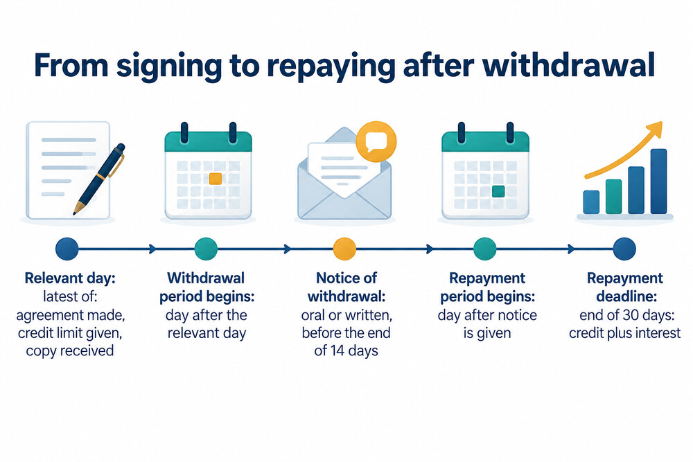 How the withdrawal period and the repayment deadline fit together