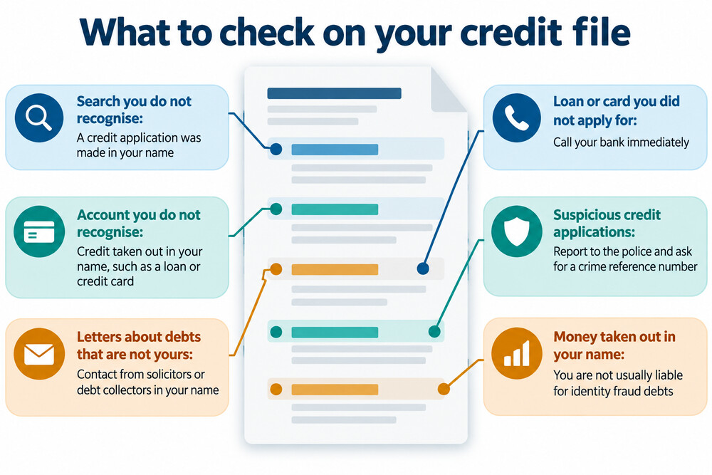 A credit report showing a search and an account the reader does not recognise