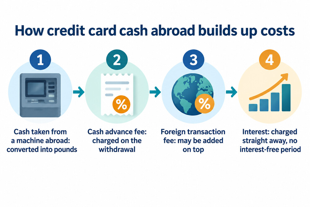 How the cost of taking cash on a credit card abroad builds up