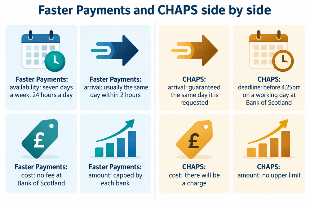 How Faster Payments and CHAPS compare