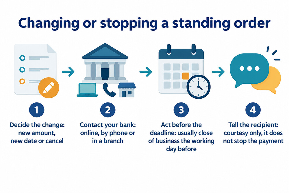 How to change or stop a standing order, step by step