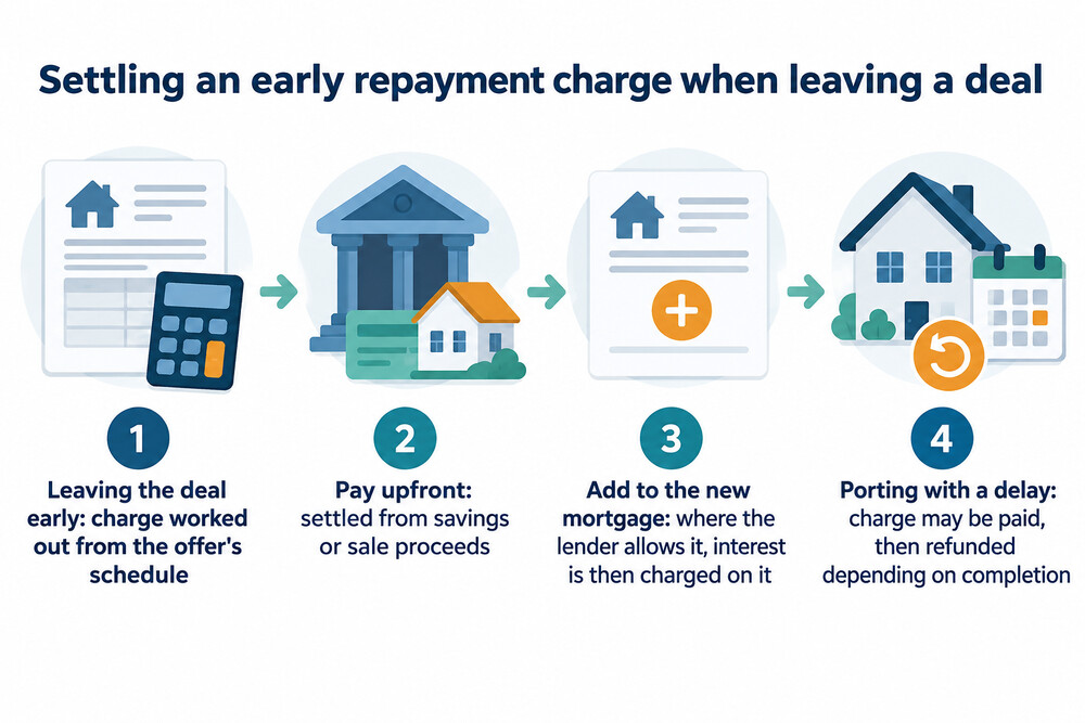 How an early repayment charge can be settled when leaving a deal