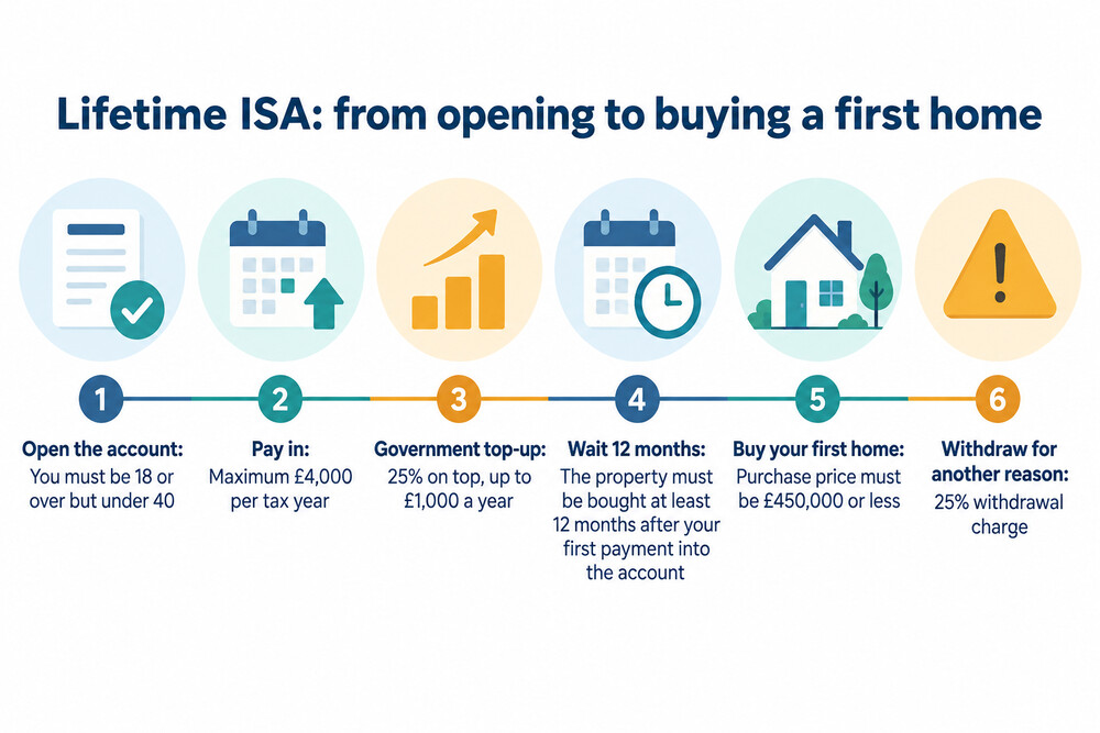 A Lifetime ISA timeline from opening the account to buying a first home