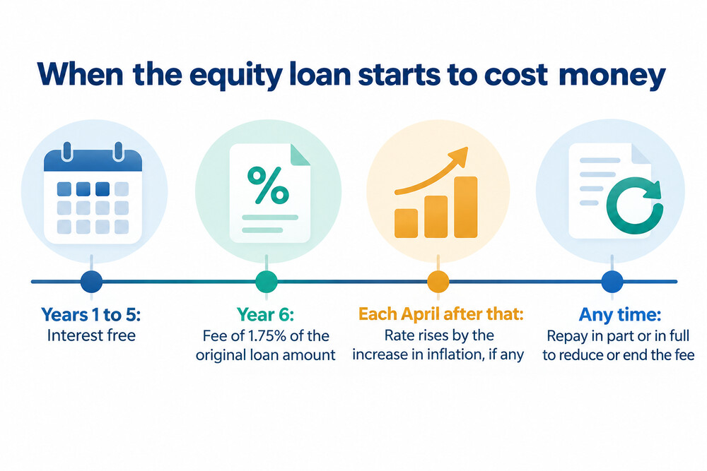 How the Help to Buy equity loan fee builds up over time