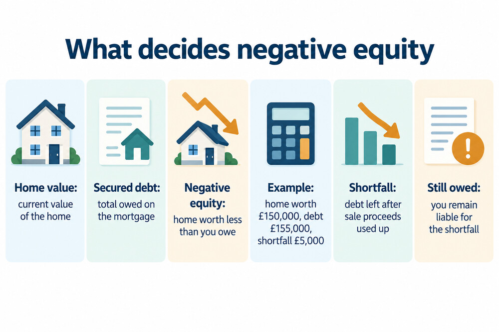 A simple sum showing what you owe against what the home is worth