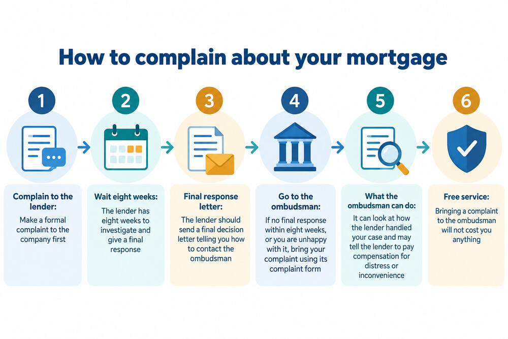 A mortgage offer document with the complaints section highlighted
