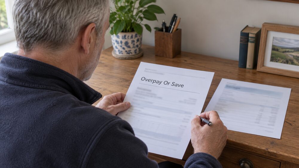 Overpaying the loan or saving the money instead