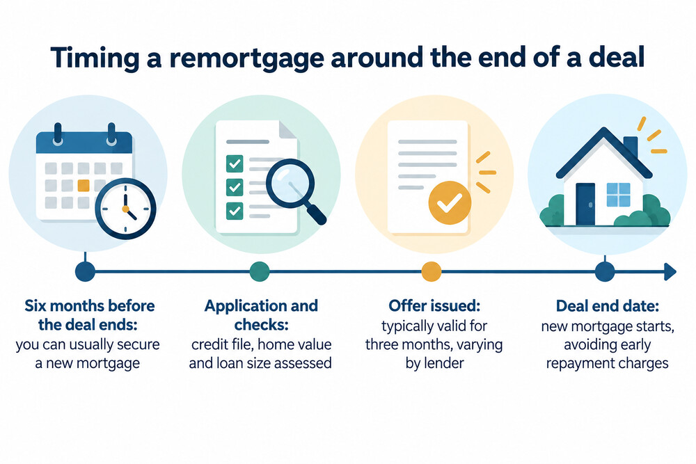 Timeline of the months before a fixed deal ends