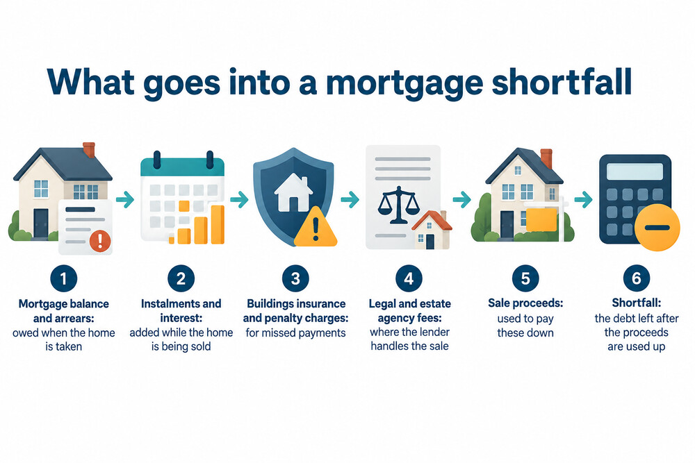 How a mortgage shortfall builds up after a repossession sale