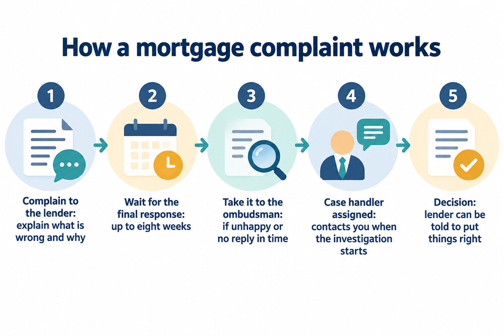 How a complaint about a mortgage moves from the lender to the Financial Ombudsman Service