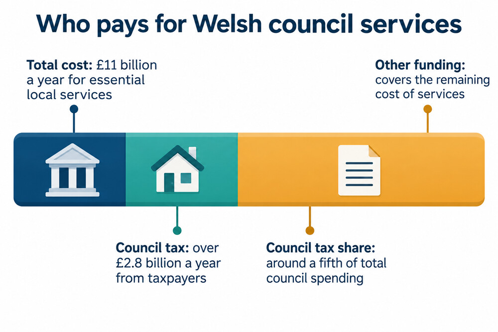 How council tax funds local services in Wales, from household bills to council budgets