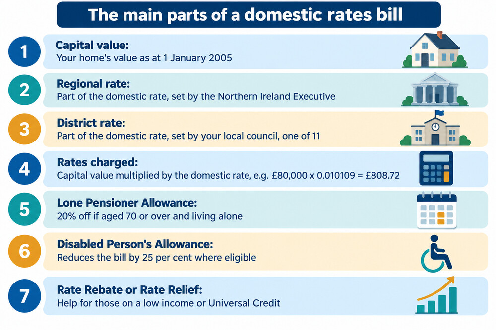 An example of a domestic rates bill showing the capital value and the rates charged