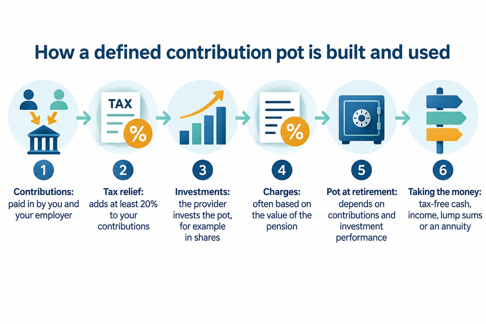 How money moves through a defined contribution pension