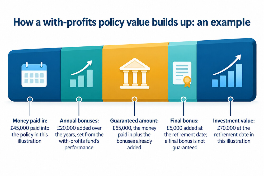 A with-profits annual statement showing the bonuses added to a policy over the years