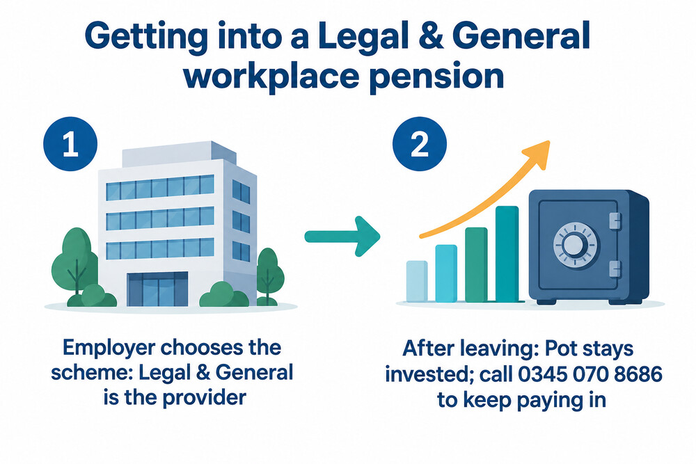 The steps for joining or continuing a Legal & General workplace pension