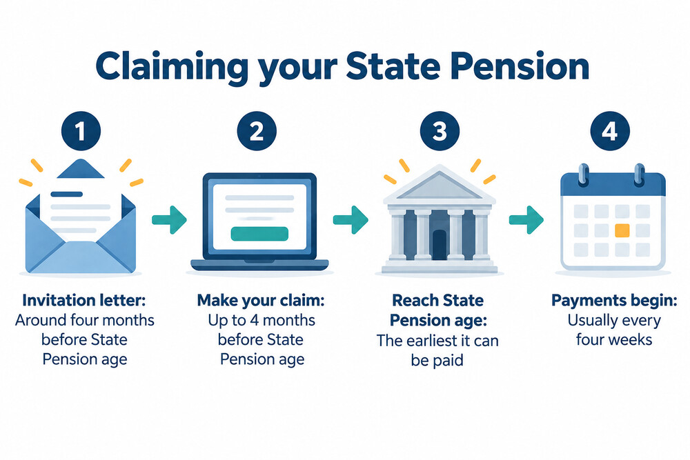 What the diagram explains: the steps from the invitation letter to the first payment