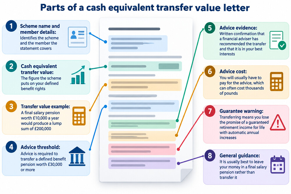 A letter from a pension scheme showing a cash equivalent transfer value figure