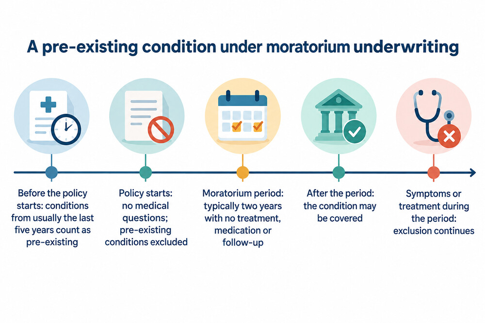 How a moratorium works over time for a pre-existing condition