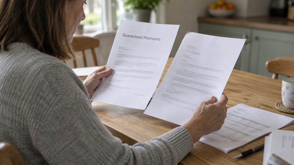 Guaranteed or reviewable life insurance premiums?