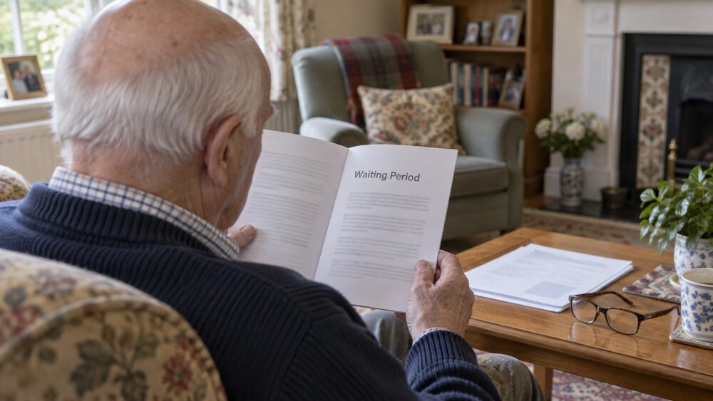 What is the waiting period on an over 50s plan?