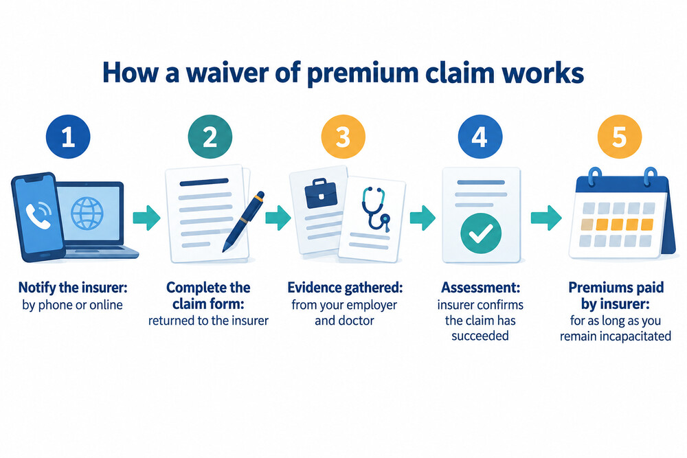 How a waiver of premium claim moves from notification to accepted claim