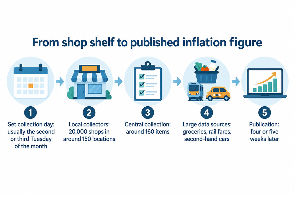 How monthly price collection flows into a published inflation figure