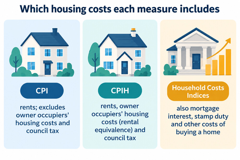 How CPI, CPIH and the Household Costs Indices treat housing costs
