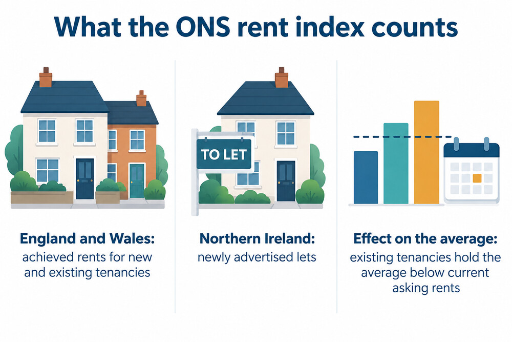How a new let and an existing tenancy feed into the average rent