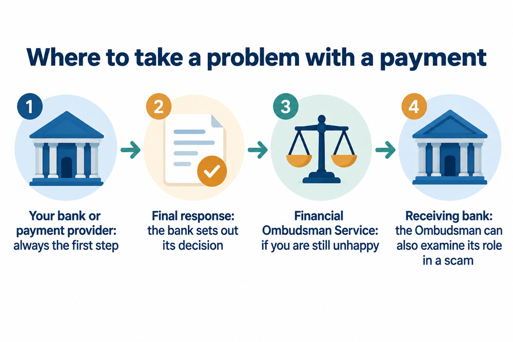 How a payment complaint moves from your bank to the Ombudsman