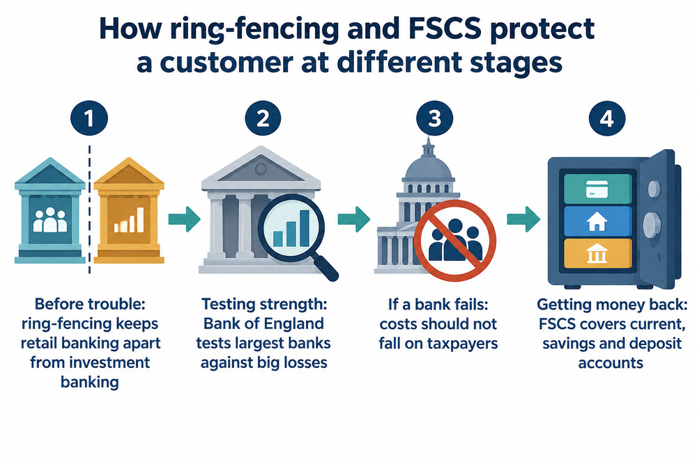 How ring-fencing and FSCS protect a customer at different stages