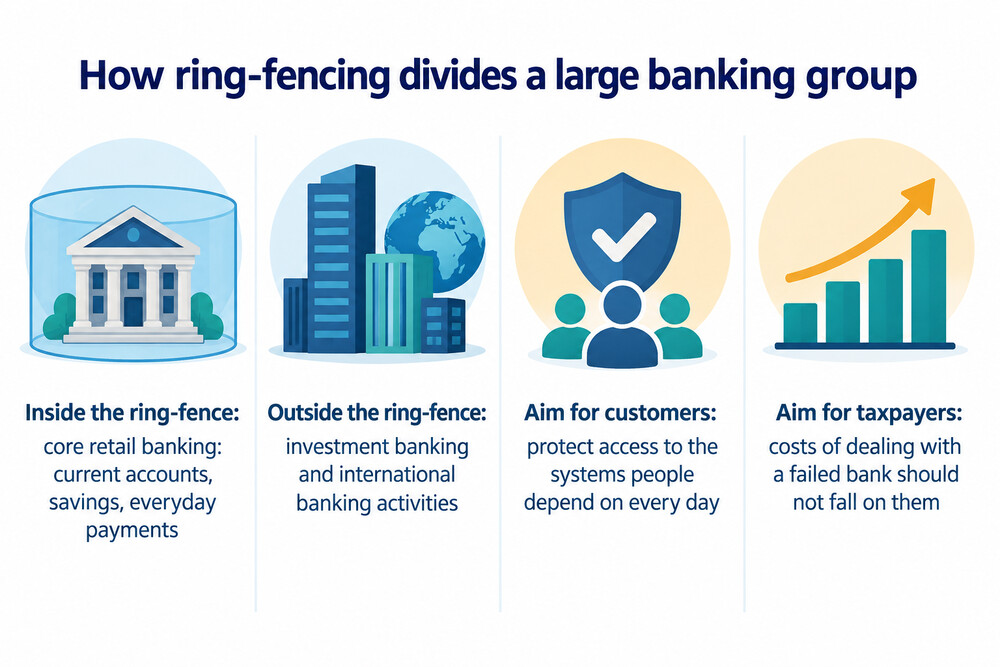 How ring-fencing divides a large banking group