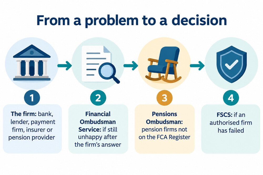Where a complaint goes, from the firm to the ombudsman
