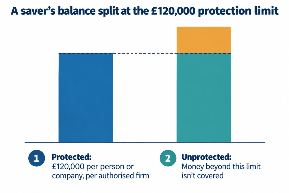 A simple bar showing £120,000 protected and the remainder unprotected