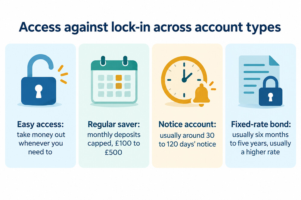 Comparison of access and pay across account types