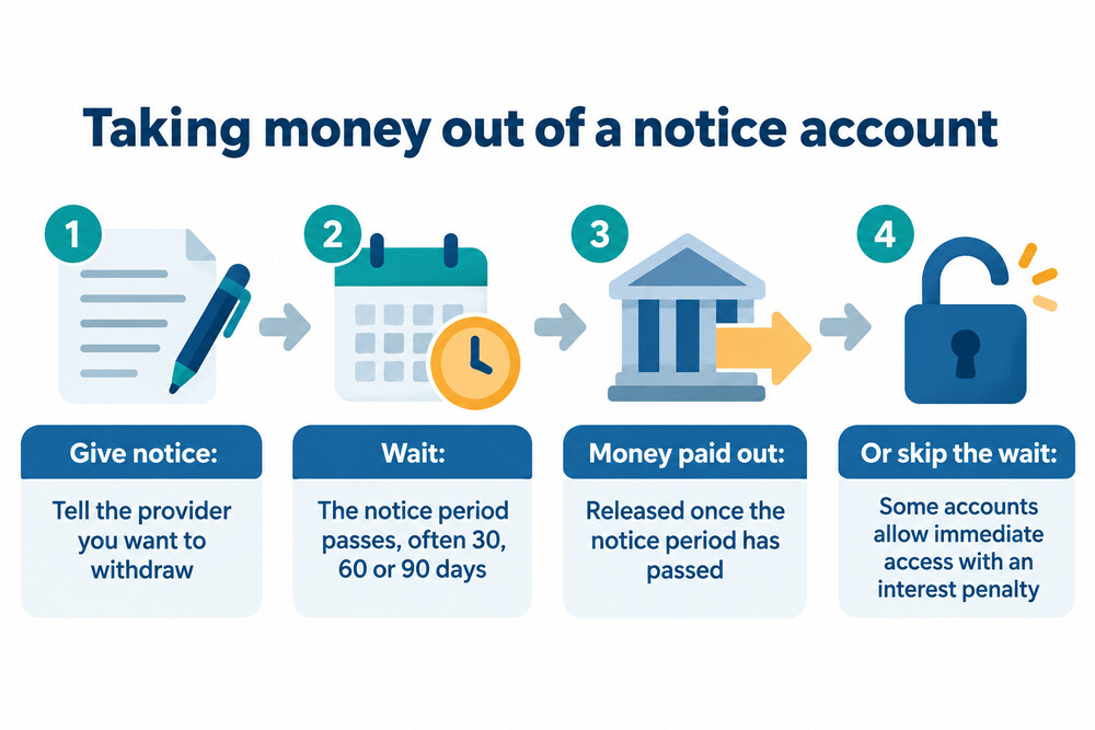 How a withdrawal from a notice account works, step by step