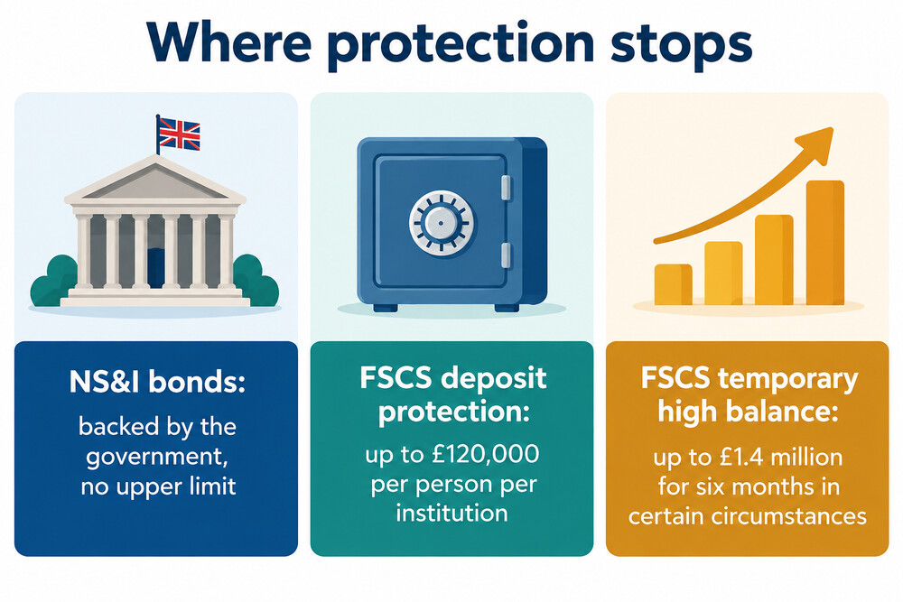 How NS&I's government backing compares with the FSCS deposit limit