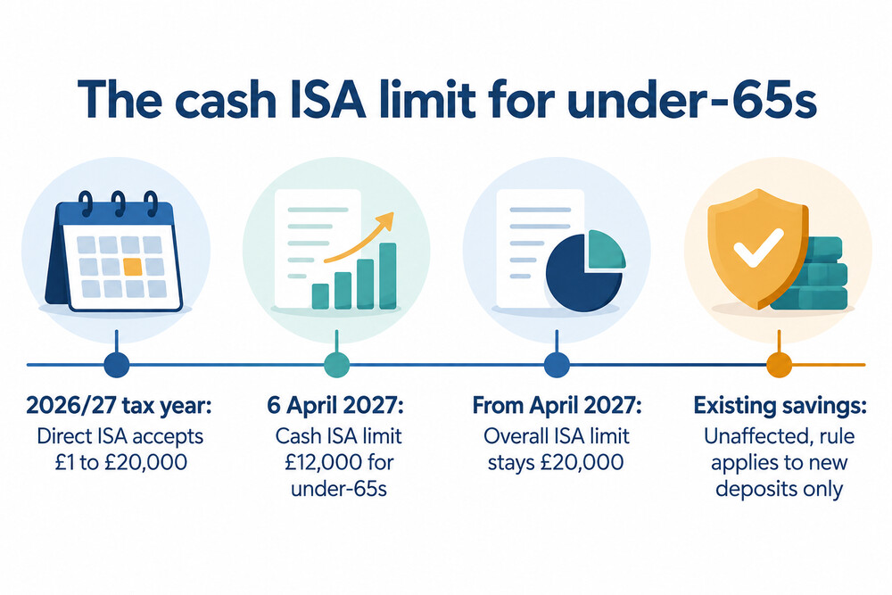 Timeline of the cash ISA limit change for under-65s