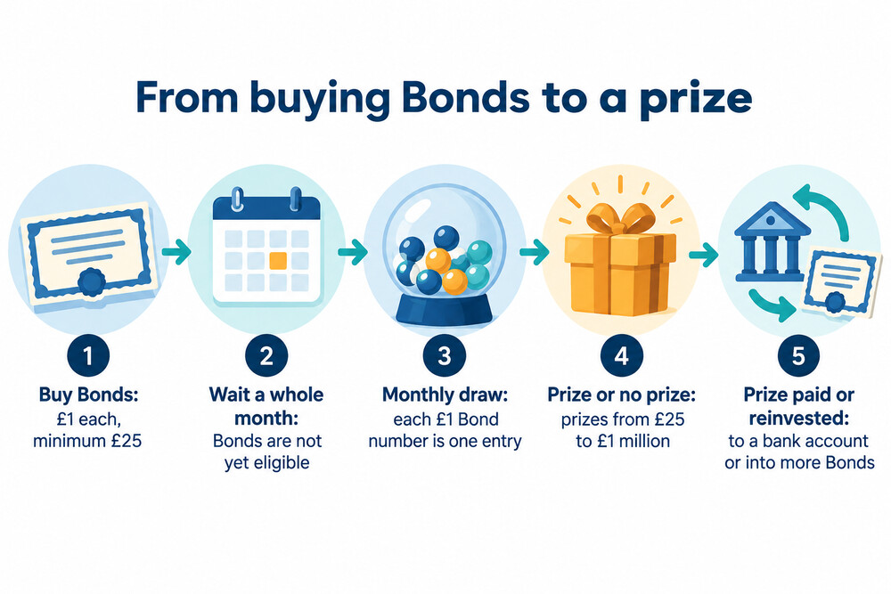 How a Premium Bond moves from purchase to the monthly draw