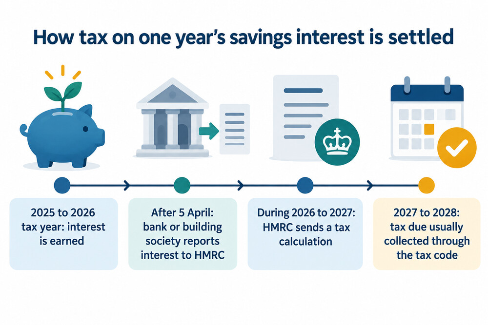 How tax on 2025 to 2026 savings interest is settled