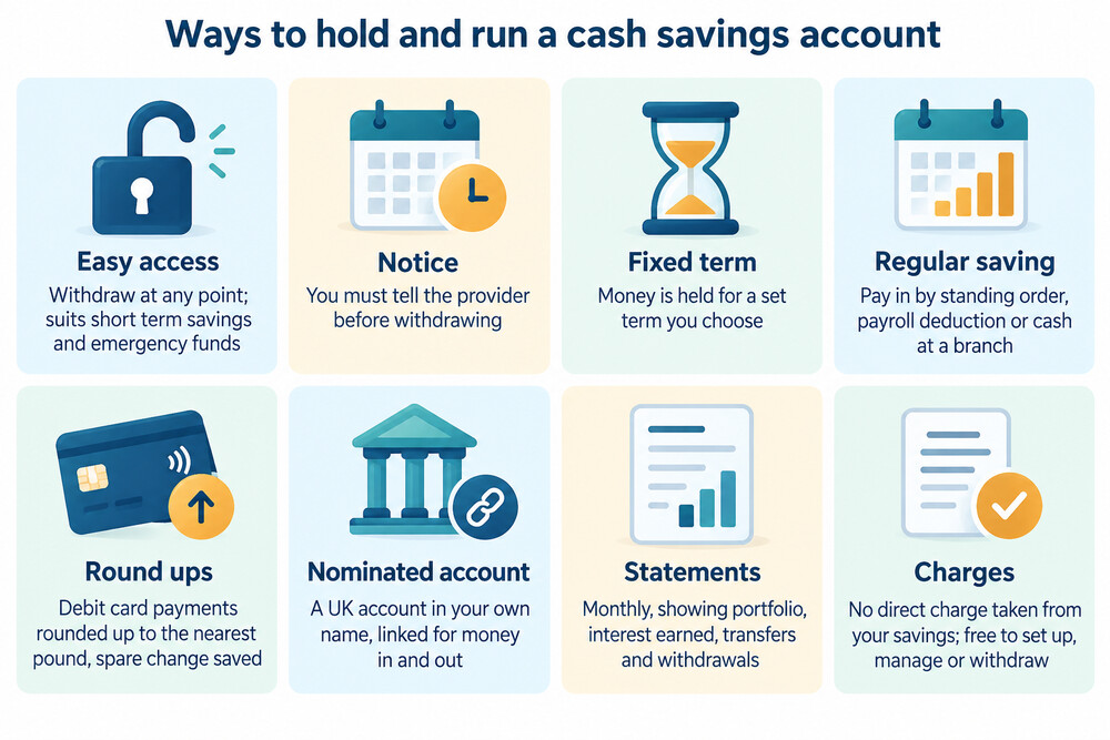 A phone screen showing several savings accounts from different banks listed together in one app
