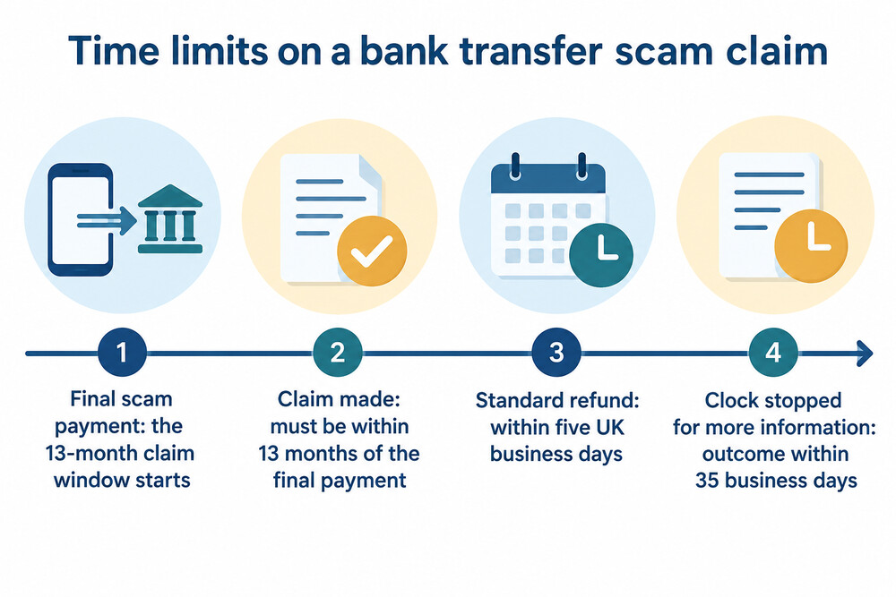 Timeline of the time limits on an APP scam claim