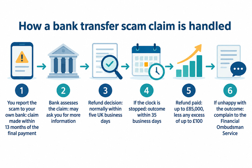 How a scam refund claim moves from report to outcome