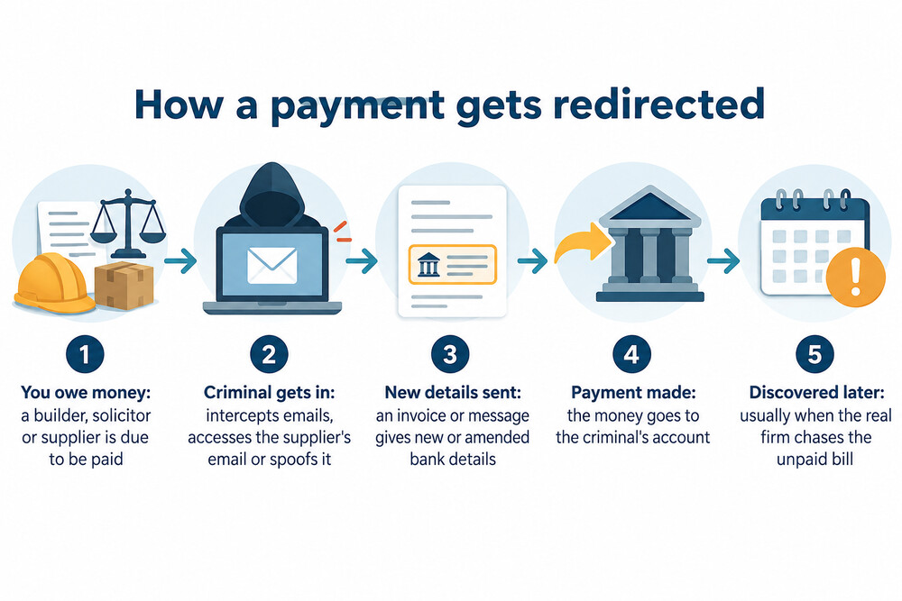 How a criminal redirects an invoice payment