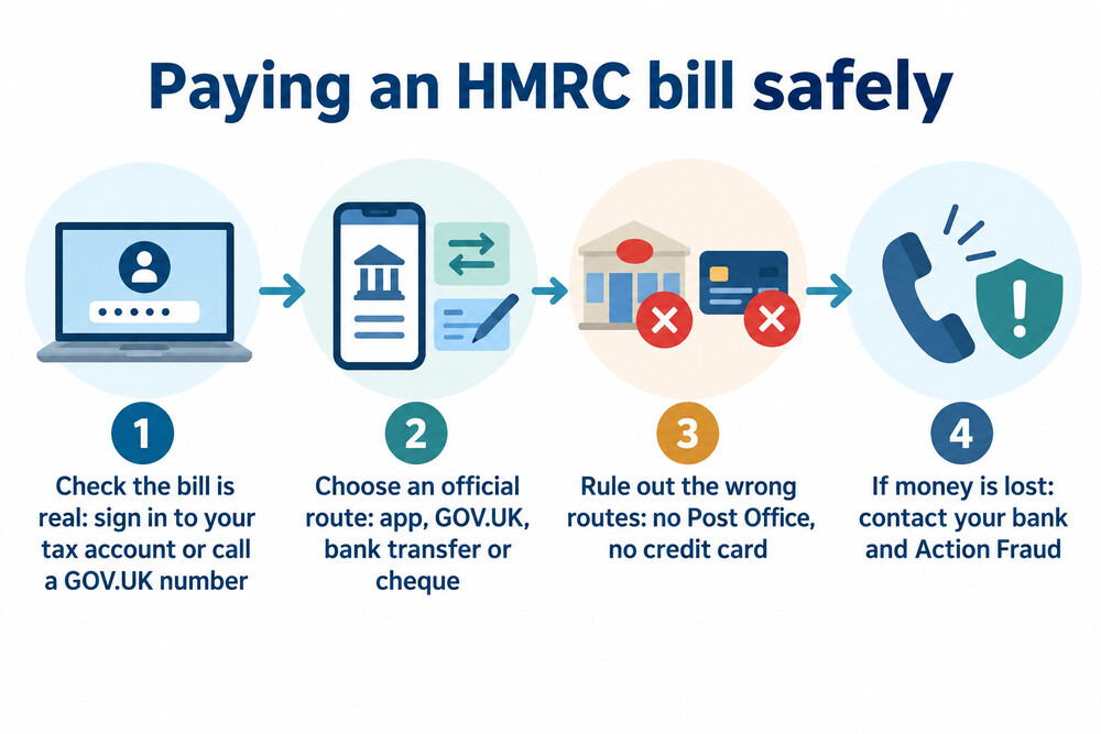 How to pay HMRC safely, from checking the bill to choosing a payment route