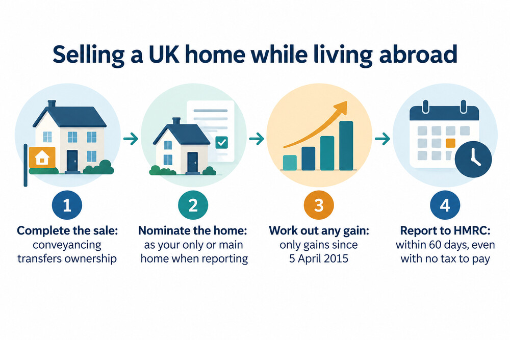 Flow of reporting a UK home sale by a non-UK resident